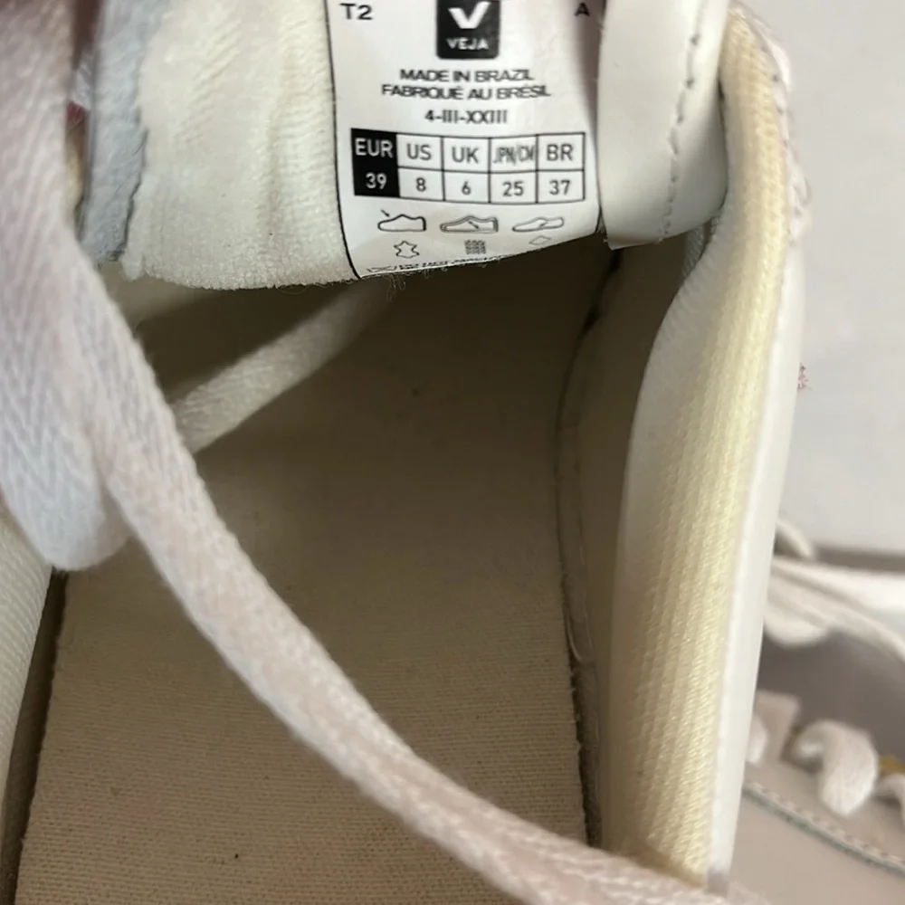 Veja V-12 Size 8 New White and Purple Sneakers Classic Design free People
